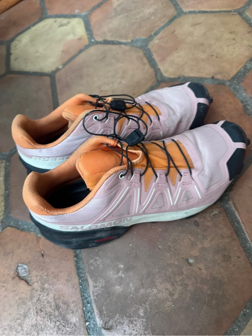Salomon Pink and Orange Trail Running Shoes - Women's